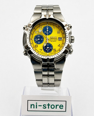 SEIKO Chronograph 7T32-6K50 Yellow Dial 200M Men Quartz Watch