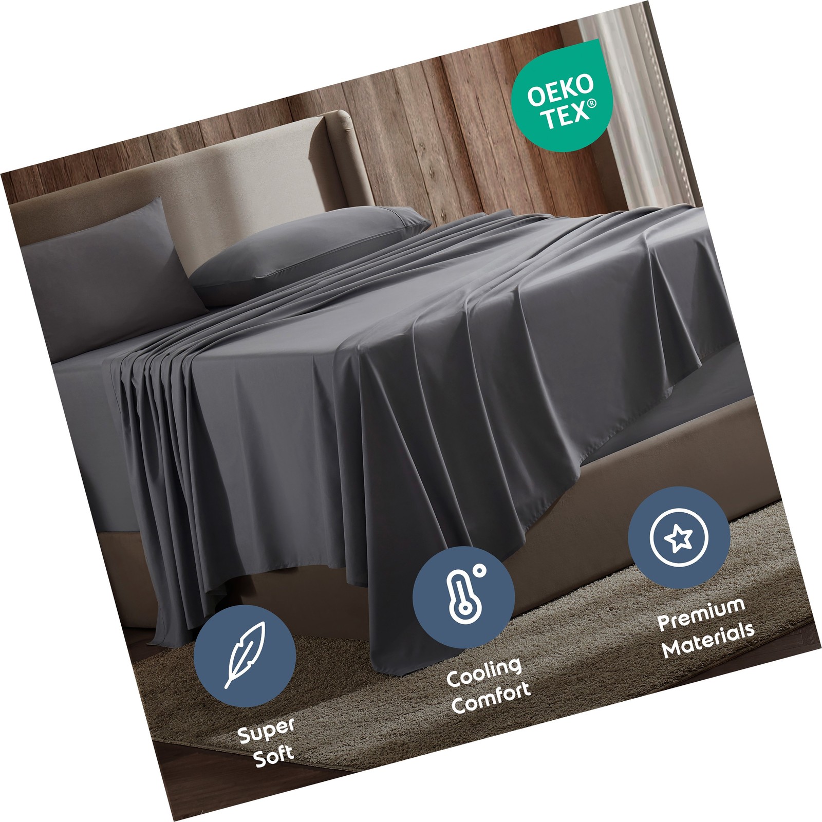 Nestl Deep Pocket Full Size Sheets Set, 1800 Series Bed Sheets Full 4 Piece, ...