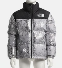 The North Face Unisex Kids Silver Black 1996 Retro Nuptse Jacket Size L 12 