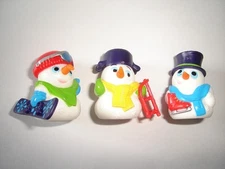 CHRISTMAS SNOWMEN BALL HEADS 1999 KINDER SURPRISE FIGURES TOYS - XMAS DECORATION