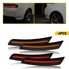 For Chevy Camaro 16-2021 Front Rear LED Bumper Side Marker Light Lamp Smoked HUS