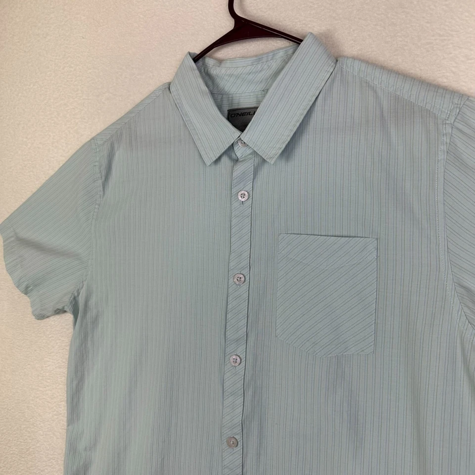 Camisa O'Neill Adulto XL Abotonada Manga Corta Rayas Algodón Poliéster Para Hombre Foto 4 de 4