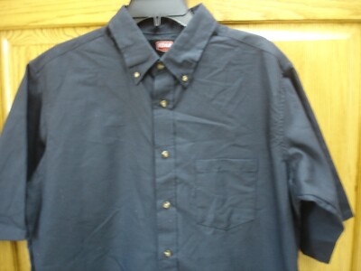 NWOT MENS RED CAP BUTTON UP  SHORT SLEEVE SHIRT SIZE L NAVY