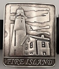 Lighthouse Belt Buckle Bonfe Leather Silver Nautical Alloy Men 1.5 Inch