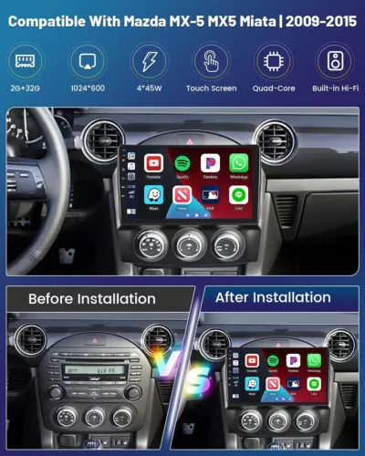 For Mazda MX-5 2006-2021 Android 13 Carplay Car Radio Stereo GPS Navi w/Camera - Picture 4 of 19