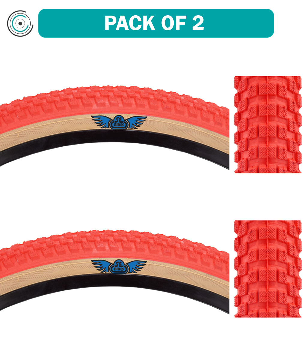 Комплект из 2 велосипедов SE Cub 24 x 2.0 Clincher Wire TPI 65 Rd /Tan, светоотражающий велосипед BMX