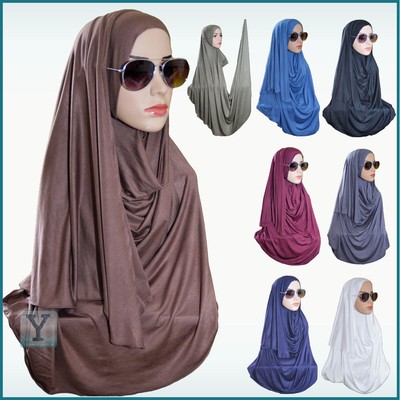 One Piece Hijab ✿ Ready Made Pull on Scarf Jersey Instant Pin free Amira islamic
