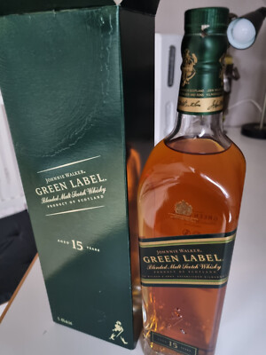 Johnny Walker Green Label Blended Malt Scotch Whisky 15 Jahre  43% 1 Liter Fl.