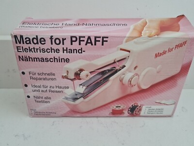 Pfaff Hand Stitch Sew Quick Mini mechanische Nähmaschine Akku Reise 