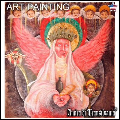 collectible sacred art figurative angels decor paintings nativity scene original