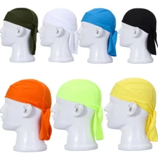 1/2Pack Men Cooling Helmet Liner - Do Rag/Dew Rag Skull Cap Beanie Pirate Hats