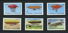 X076  St. Thomas & Prince 1979  Dirigibles aviation    6v.  MNH  