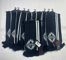 New Lot of 10 MLS Vancouver Whitecaps Retro (HD KNIT) Scarf - Dark Navy/White