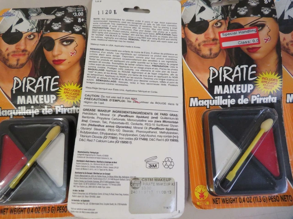 Lot of 4 Pirate Halloween Costume Makeup Face Paint Red White and Black - Image 4 of 4