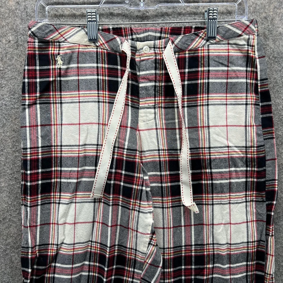 Pantalones de pijama Ralph Lauren para hombre pequeños rojos blancos con cordón a cuadros vintage suaves Foto 2 de 4