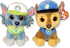 2 Paw Patrol Dogs Chase  Rocky Ty Beanie Boos Plush Police Nickelodeon Nick Jr