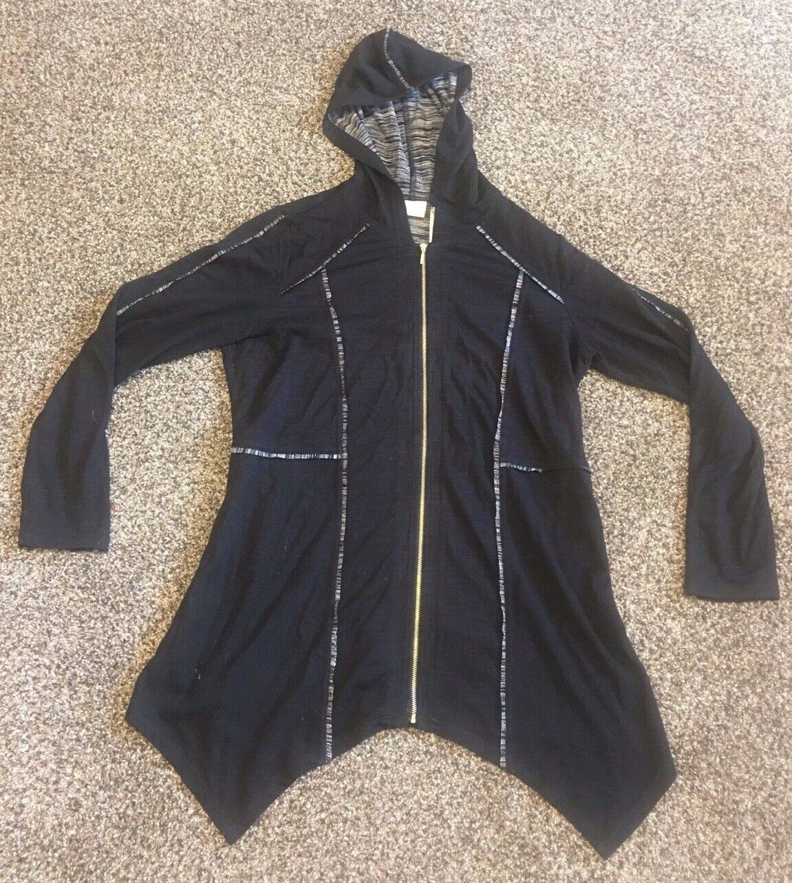 Chico's Zenergy Hoodie Jacket Asymmetrical Hem Bl… - image 1