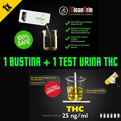 Clean Urin - URINA SINTETICA 1 BUSTINA + 1 TEST URINA THC 🕵️🔬 Original CleanU