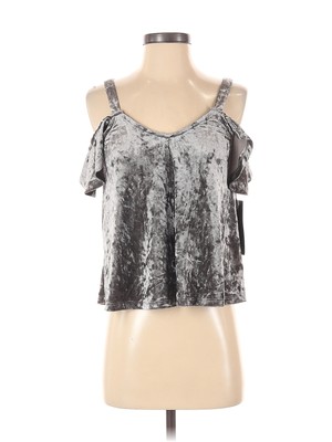 NWT Bagatelle Women Silver Short Sleeve Top XS