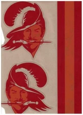 TAMPA BAY BUCCANEERS THROWBACK FULL SIZE FOOTBALL HELMET DECALS WITH STRIPE