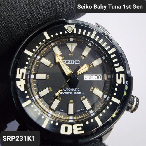 Seiko Baby Tuna Black Gold SRP231k1 4R36-00V0 Discontinued 1st Gen Rare - Picture 10 of 12