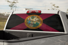 Truck Decal Back Window - Black Out Florida State Flag - Perforated Vinyl Tbw024