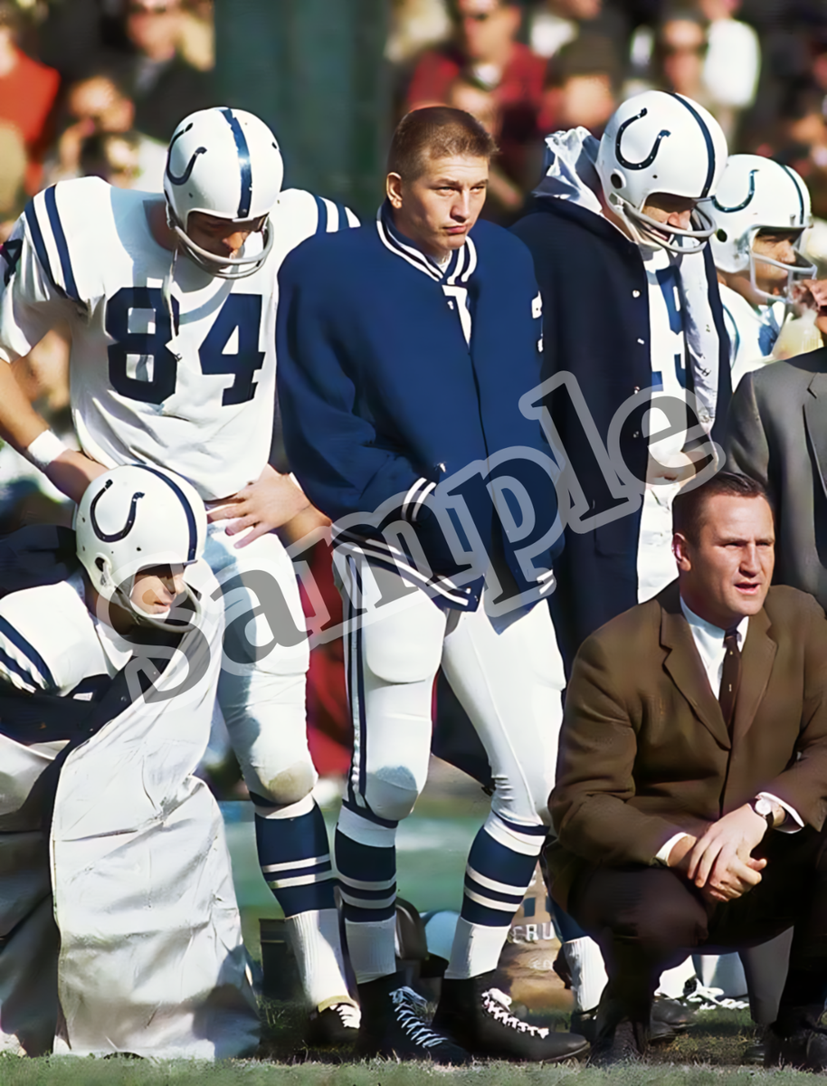1968 Baltimore Colts Johnny Unitas and Coach Don Shula Sidelines