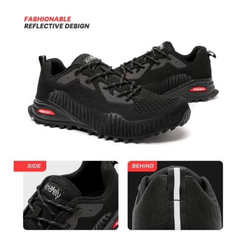 Kricely Men's Trail Running Shoes Sneakers for Men Black Size 7.5 Wide - Picture 7 of 8