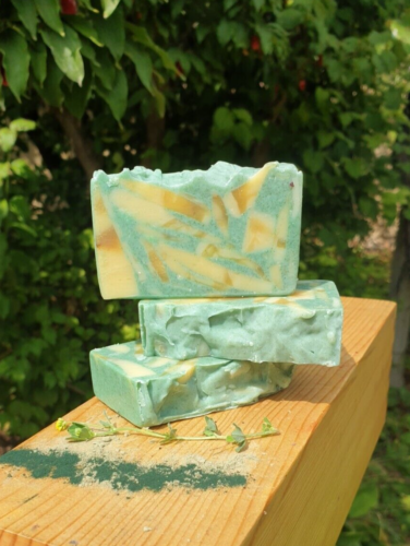 Vegan Friendly Spirulina ,Carrot Oil ,Herbs Face & Body Shaving Soap Bar-60g - Picture 12 of 21