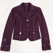 Vtg Y2k Max&co Purple Fitted Regency Military Blazer Jacket. Sz 38, Fits Us 0-2.