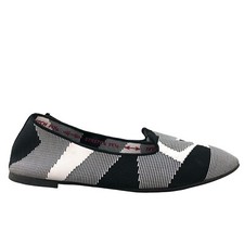 Skechers Women's 7.5 Cleo 2.0 Lady Sherlock Black White Memory Foam Flats 44731