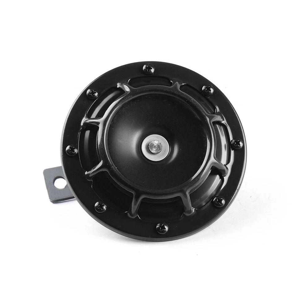 Kit de bocina de aire eléctrica compacta Hella Super Loud 2 piezas 12V 115dB tono explosivo negro Foto 3 de 4