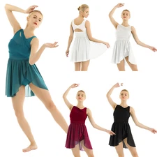 Adult Ballet Leotard Dress Cut Out Dance Wear Gymnastics Unitard Skating Costume