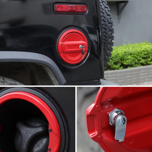 Red Alloy Fuel Tank Cap Anti-theft Lock Cover Trim For Hummer H2 2003-2009 - Picture 12 of 19
