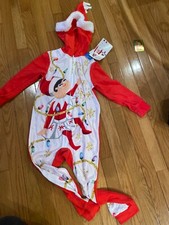 NWT Girls The Elf on the Shelf Hooded Union Suit Sleeper Pajamas Size 6