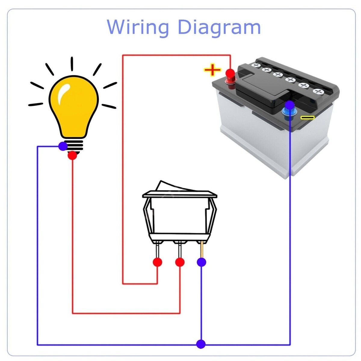 Rocker Switch Toggle LED Light 12V Car Boat Round On/Off SPST 20 AMP Switch E - Foto 11