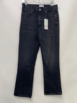 Zara Womens 6045/220/800 Jeans Black Denim Bootcut High Rise