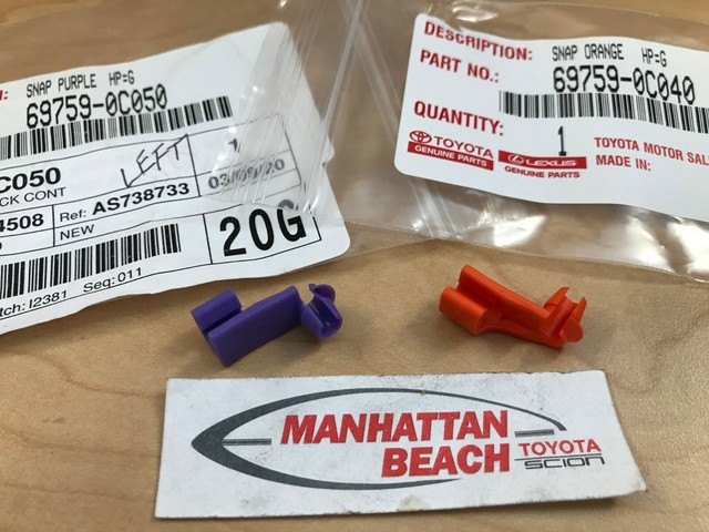 07-20 TUNDRA TAILGATE LATCH LOCK ROD CLIP SET 69759-0C050 LF & 69759