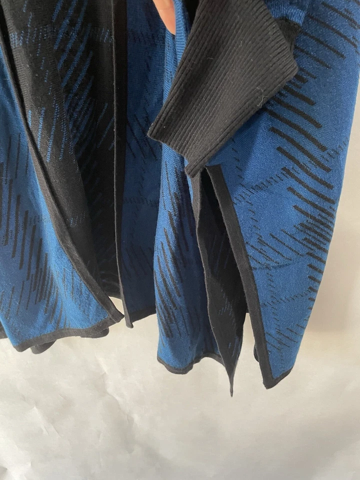 Кардиган пончо Alfani Open черный/синий размер M с глубоким разрезом - Изображение 4 из 4