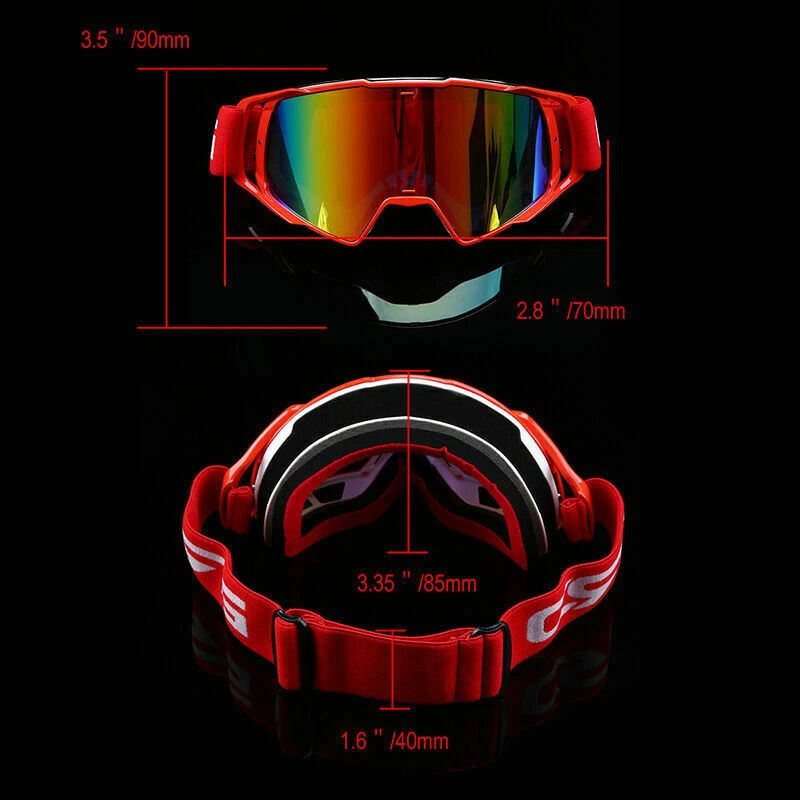 Gafas deportivas rojas para motocross ATV MTB todoterreno scooter Foto 3 de 4