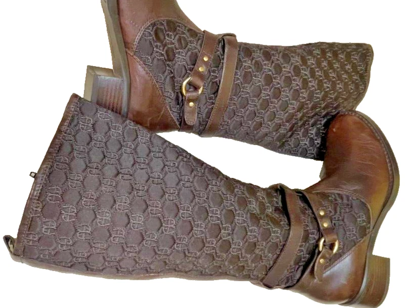 Botas de montar altas de cuero marrón vintage Etienne Aigner para mujer talla Foto 3 de 4