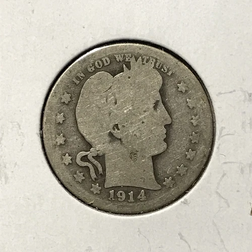 1914-S 25c BARBER QUARTER *FULL DATE MINT MARK KEY DATE COIN* LOT#AD81