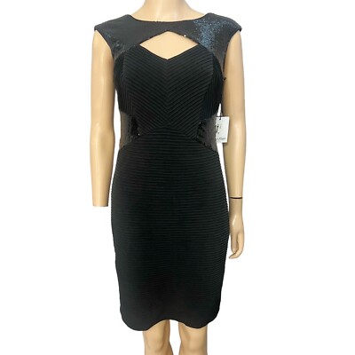 calvin klein black sequin cocktail dress Calvin Klein Black Sequin Asymmetrical Cocktail Dress NWT