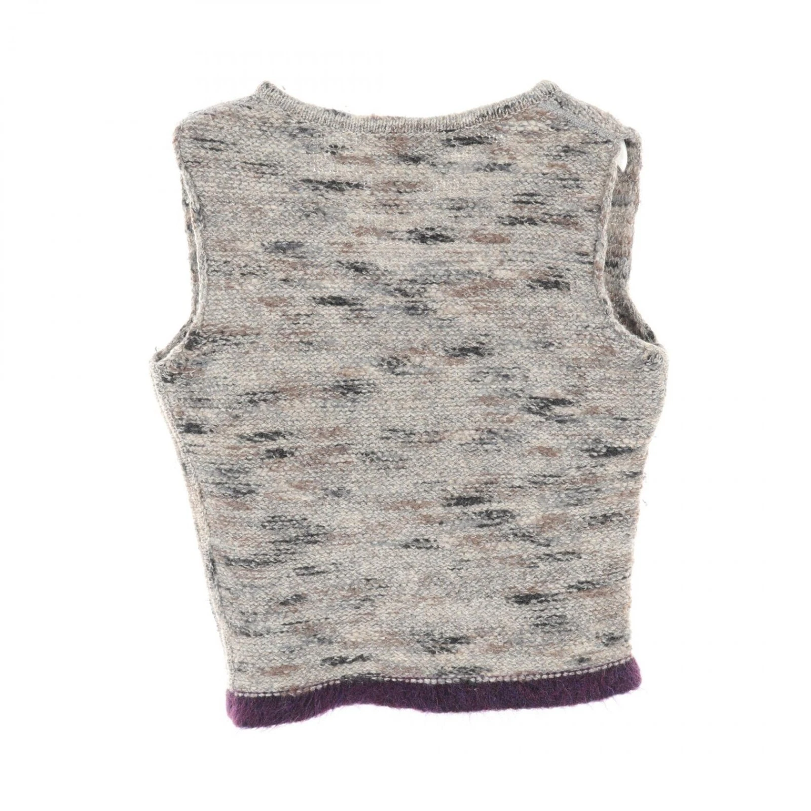 CHANEL Gilet Identificazione Top Lana Nylon Grigio P14059 Taglia 36