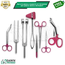 Pink 8 Pcs Medical Diagnostic Kit For Nursing EMT Surgical Medical Inst German G