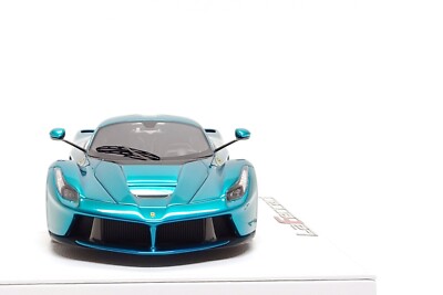 BBR Deluxe 1:18 Ferrari LaFerrari in Chrome Blue / White Base (#09