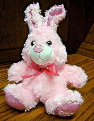 Homerbest 2020~Small 8'' Pink Bunny Rabbit Plush~Soft Stuffed Animal~Glitter 866