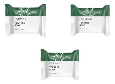 FARMASI TEA TREE SOAP BARS SET OF 3 125gr 4.41oz each GENUINE NEW! SAME DAY SHIP