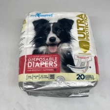 Paw Inspired Dog Diapers Female Disposable, Cat Diapers, Dogs Puppy in Heat  (L)