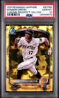 9879 Konnor Griffin 2025 Bowman Sapphire Yellow Chrome Prospects /75 PSA 10